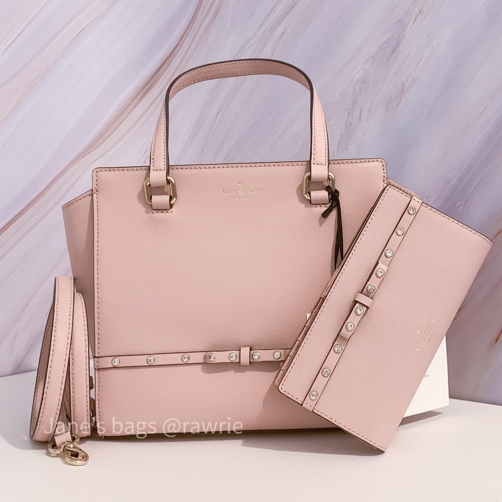 New Kate Spade Jeweled Hadlee Satchel & Wallet Set